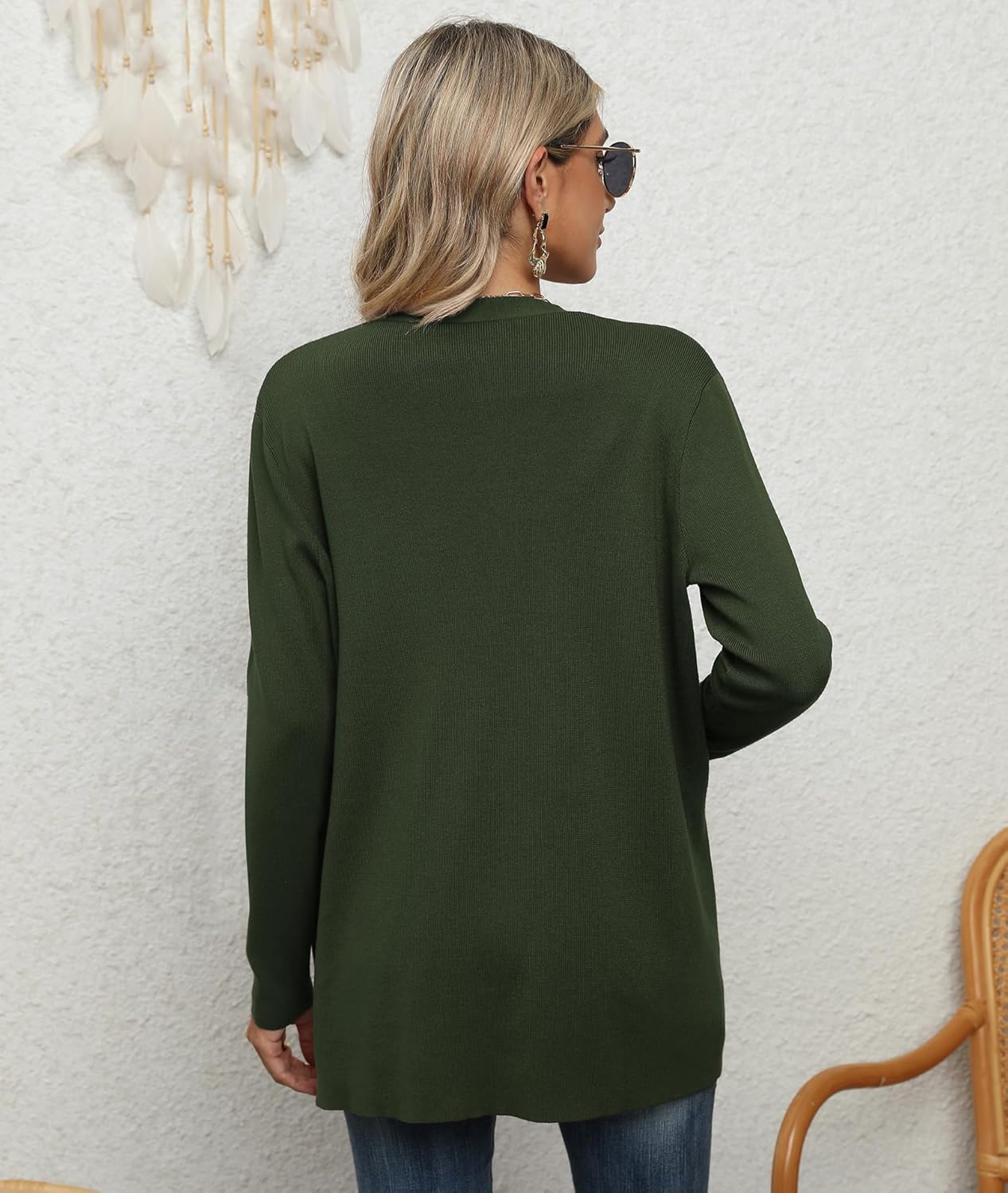 LILBETTER Womens Casual Lightweight Long Sleeve Open Front Cardigan Sweaters with Pockets - Image 6