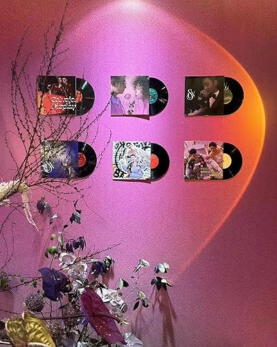 Miniatura 7 de FACHPINT 9 discos de vinilo de 12 pulgadas, discos de vinilo en blanco para decoración de habitación hippie indie, discos falsos para decoración de