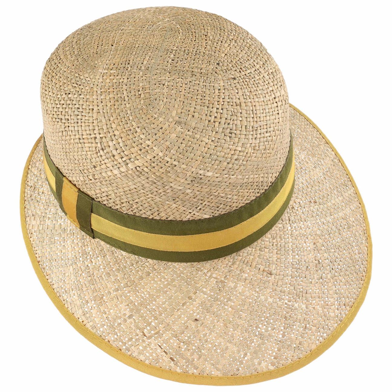Lierys Chapeau en Paille Mialia Femme - Made in Italy pour de Soleil avec Visiere, Ruban Gros Grain Ete Printemps-ete