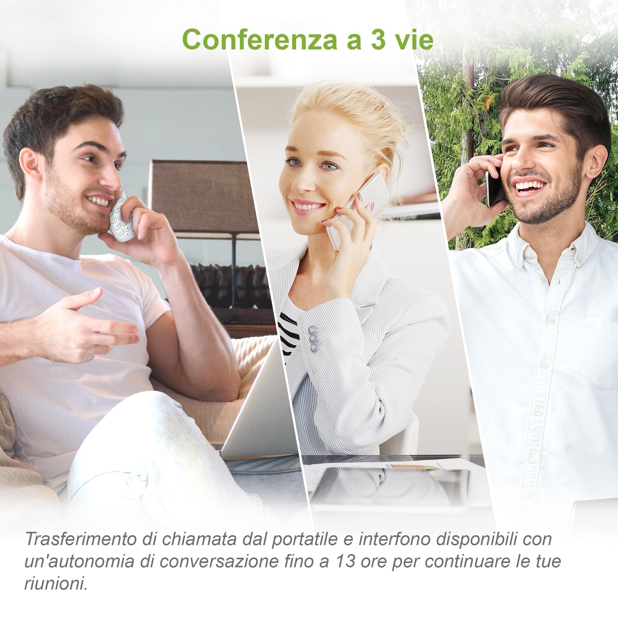 VTech CS1501 Téléphone sans Fil CASA Duo, Téléphone Fixe DECT avec Mains Libres et Verrouillage d'appels, Double Charge, identifiant d'appel, LCD Affichage rétroéclairé et Clavier, Mode ECO, Blanc