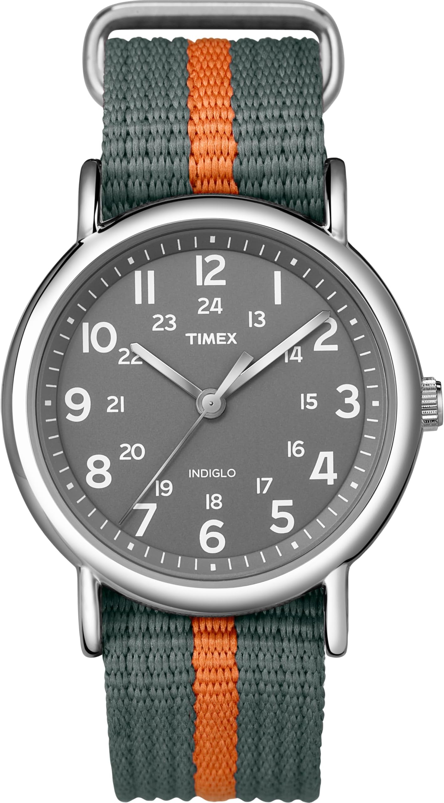 Unisex Weekender 38mm Watch in Gray/Orange Stripe