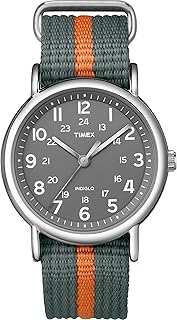 Weekender 38mm Unisex Analog Watch | INDIGLO Backlight | Adjustable Durable Nylon Fabric Slip Through Strap | 24 Hour Time