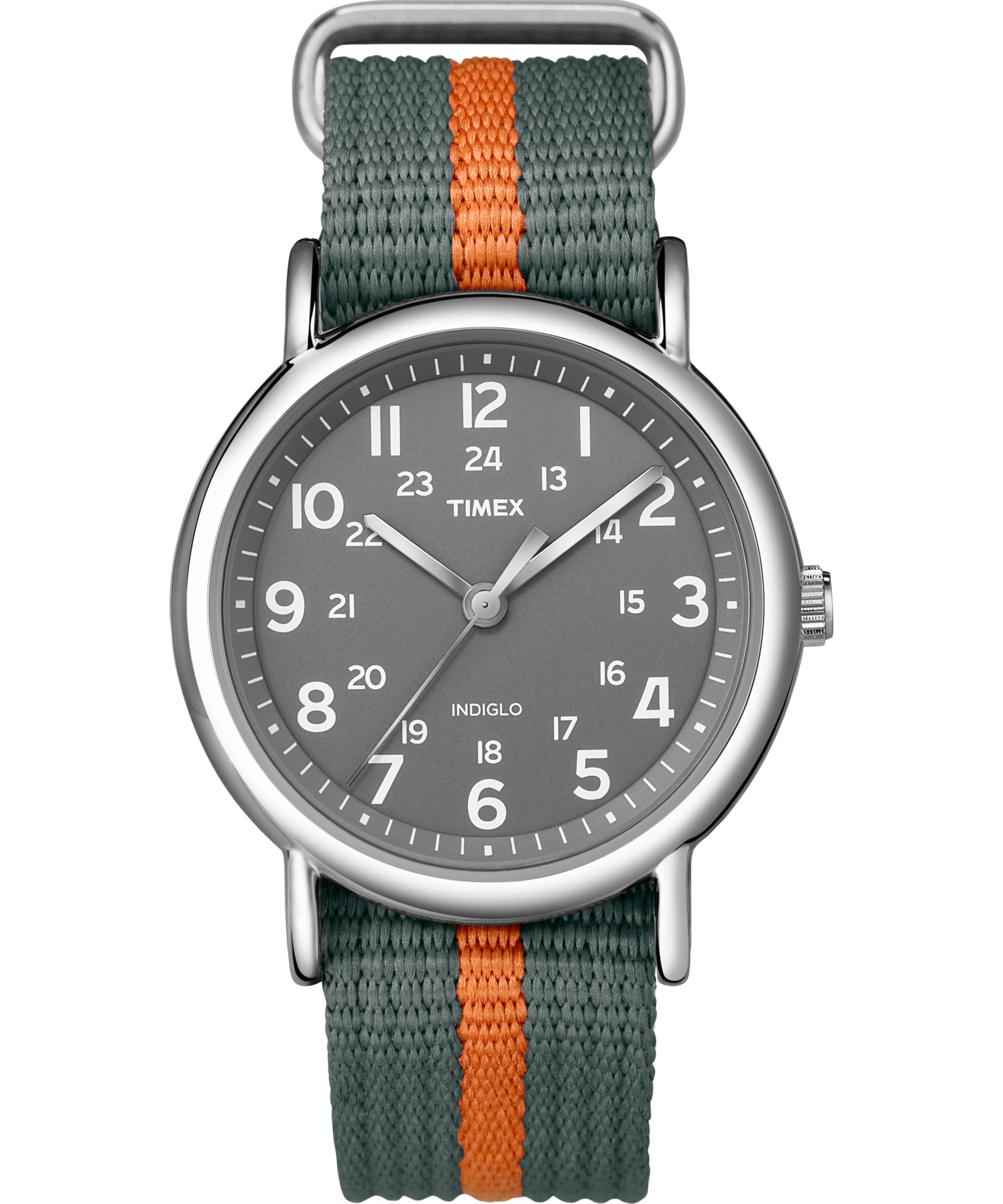 TimexWeekender 38mm Unisex Analog Watch | INDIGLO Backlight | Adjustable Durable Nylon Fabric Slip Through Strap | 24 Hour Time