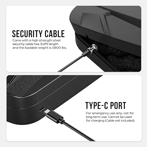 Miniatura 4 de RPNB - Caja fuerte para armas, caja fuerte biométrica para pistola, caja fuerte para pistola para mesita de noche con huella digital biométrica