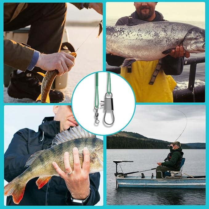 Fishing Leaders, Anti-bite Stainless Steel Wire Leaders Fishing Leaders Line with Swivels for Saltwater and Freshwater miniatura 6
