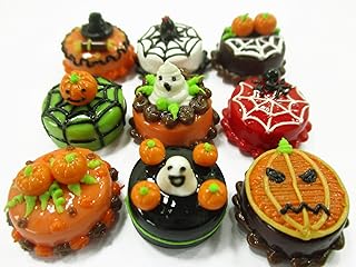 Dollhouse Miniature Food 9 Mini Halloween Mixed Cake 1.5 cm Bakery Supply 15452
