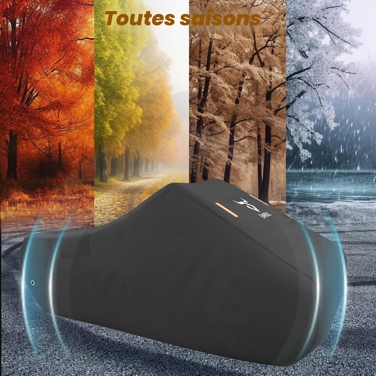 EVRBUL Housse de véhicule à 3 roues anti-poussière et imperméable pour moto compatible avec Can-Am Ryker 600 Ryker 900 Ryker Sport Ryker Rally Edition jusqu'à 261,6 cm