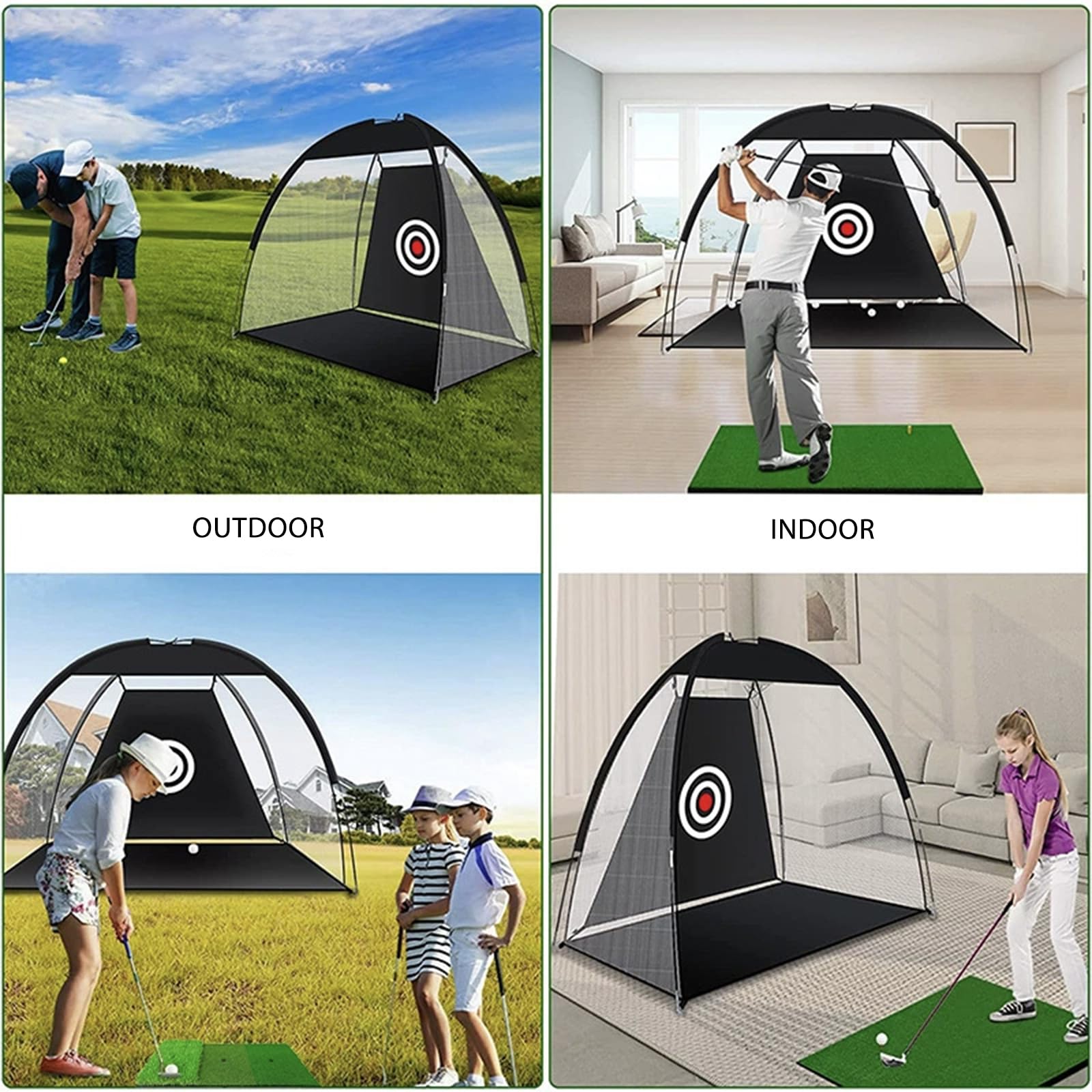 SteadyDoggie Bundle di rete da golf – include rete professionale per esercizi di golf in attesa di brevetto, chipping Target e borsa per il trasporto (bundle in rete