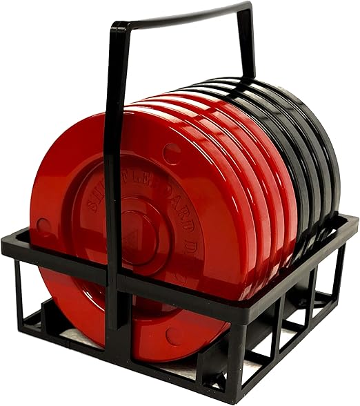 Allen Shuffleboard Recreation Discs (Red & Black) with Disc Carrier Sports & Outdoors