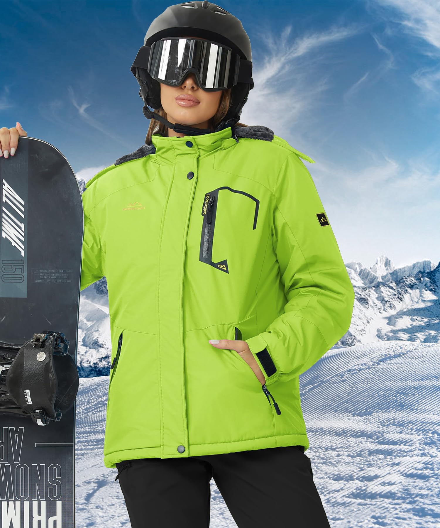 TACVASEN Donna Giacca di Transizione Calda Jacket Invernale Foderata Trekking Sci con Cerniera Impermeabile