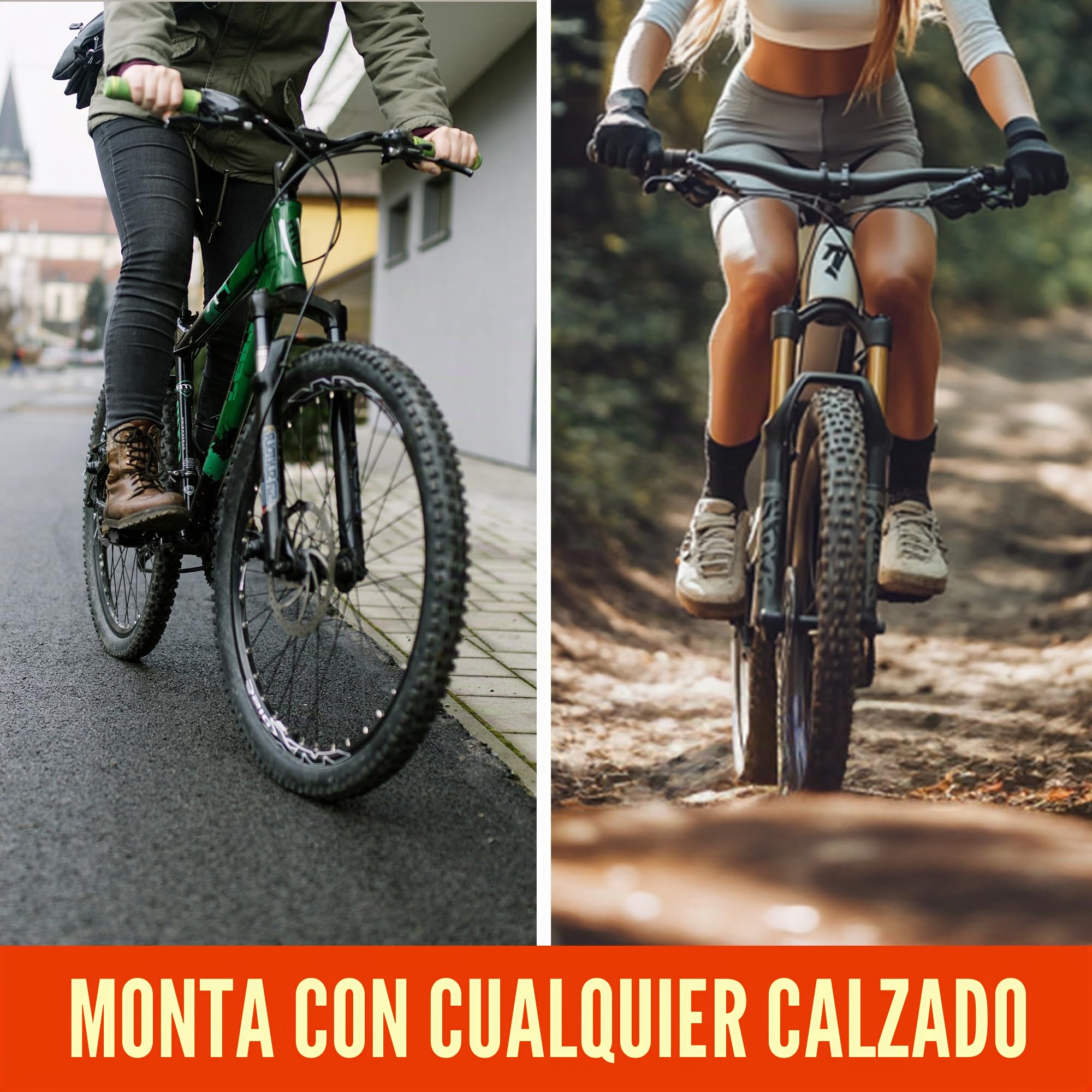 SPDX | Adaptador para Pedales compatibles con Shimano SPD o Look X-Track | No se Necesitan Cleats Adicional | Convierte Clipless en Pedales Planos | por Seguridad y Comodidad |