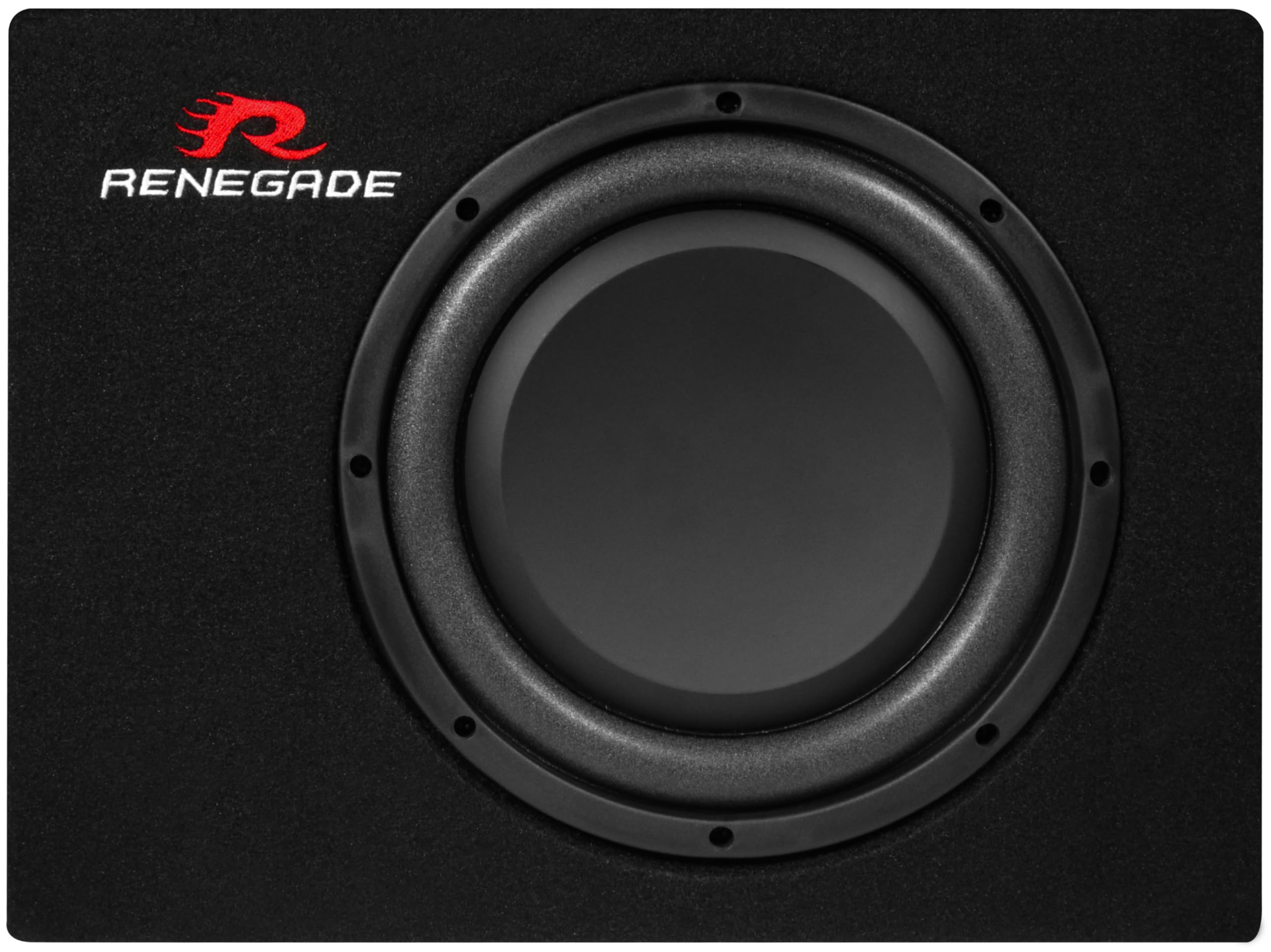 Renegade RXS1000 - subwoofer con cabinet da 25 cm (10") - sistema singolo compatto con altoparlante per bassi hi-fi per auto da 400 W max. con cabinet poco profondo