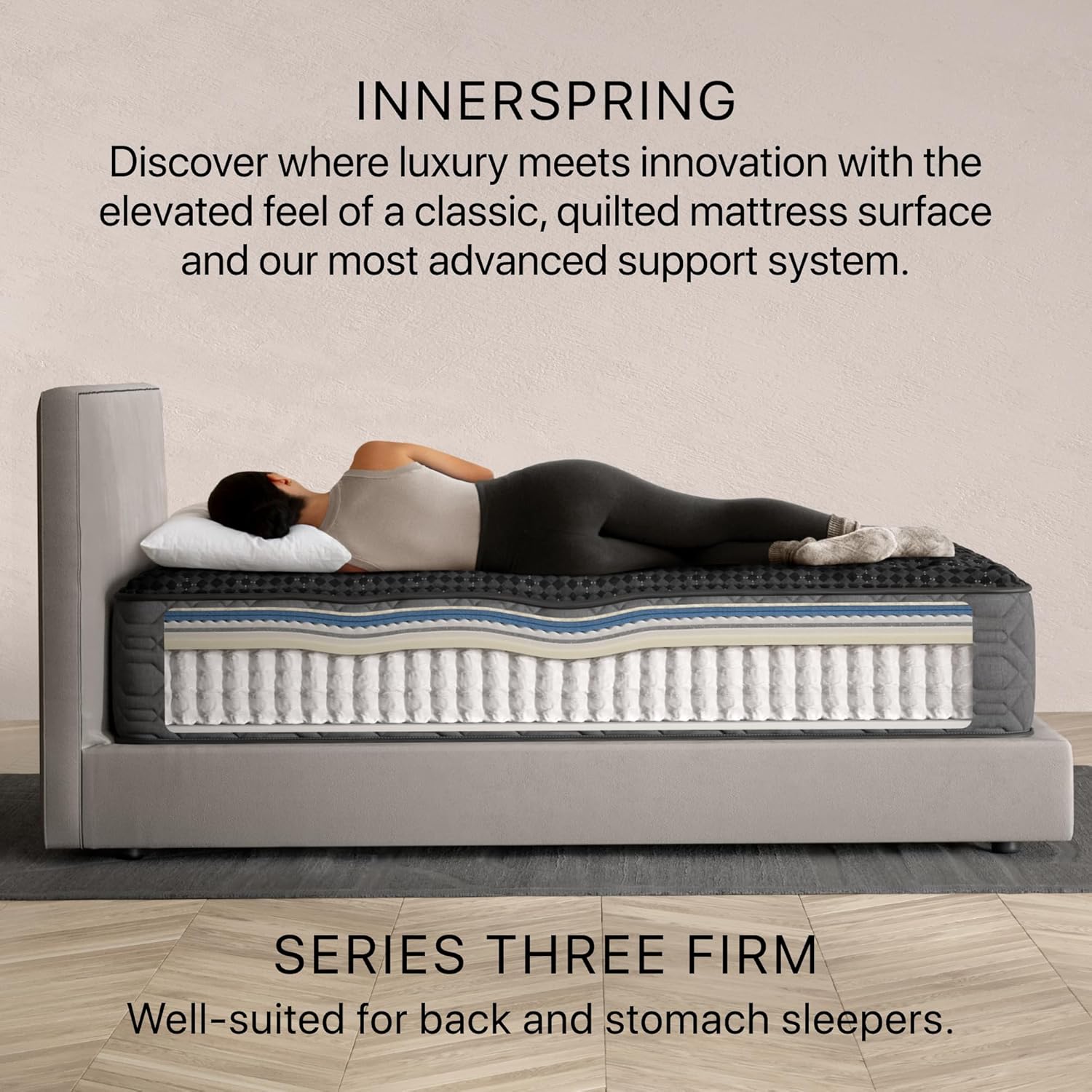 Close-up of Micro Diamond Memory Foam layer in the Beautyrest Black mattress.