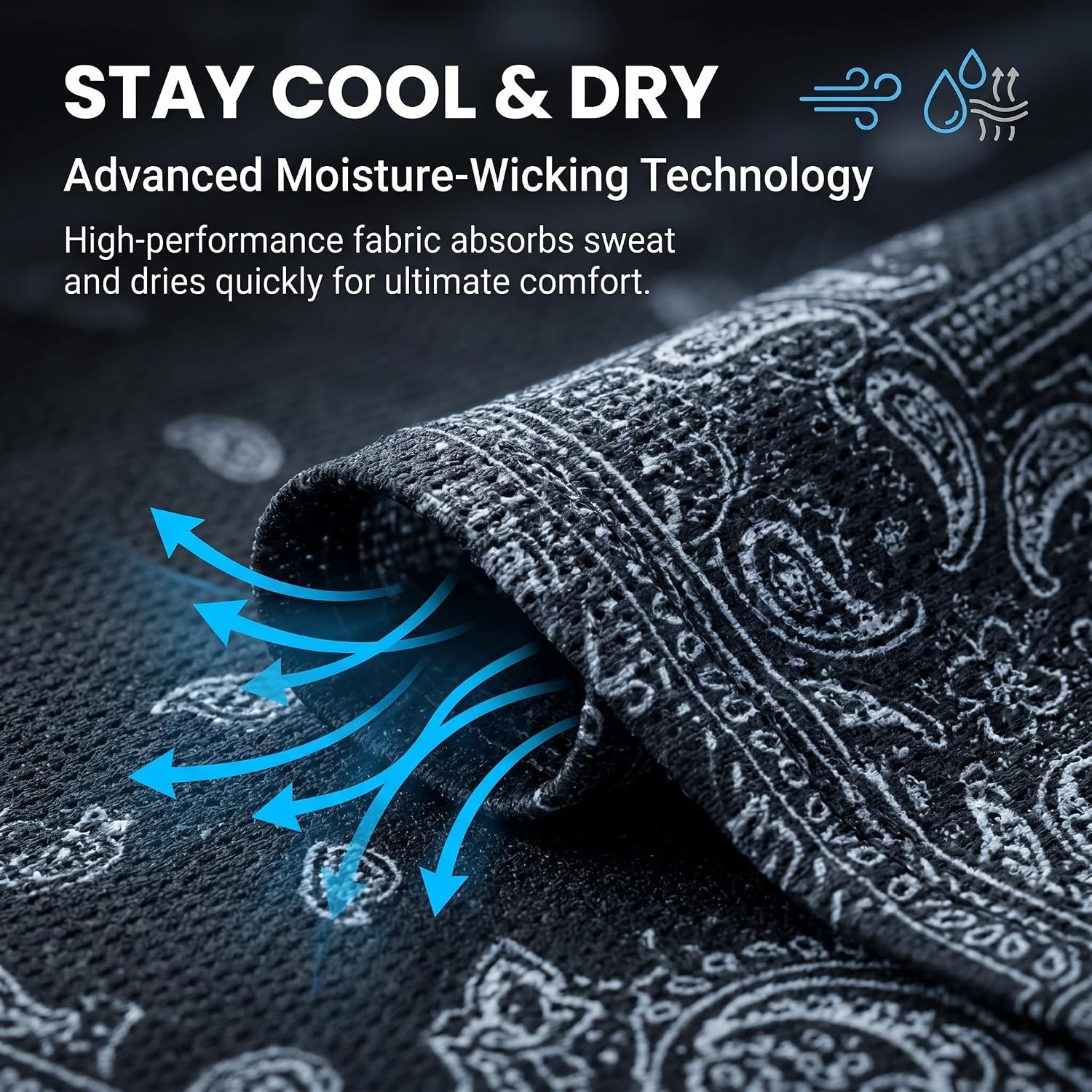 5 Pack Paisley Cooling Helmet Liner Skull Cap, Breathable Sweat Wicking Bandana Head Wrap With Adjustable Tie Straps For Motorcycle Cycling Running Outdoor Sports Men Women