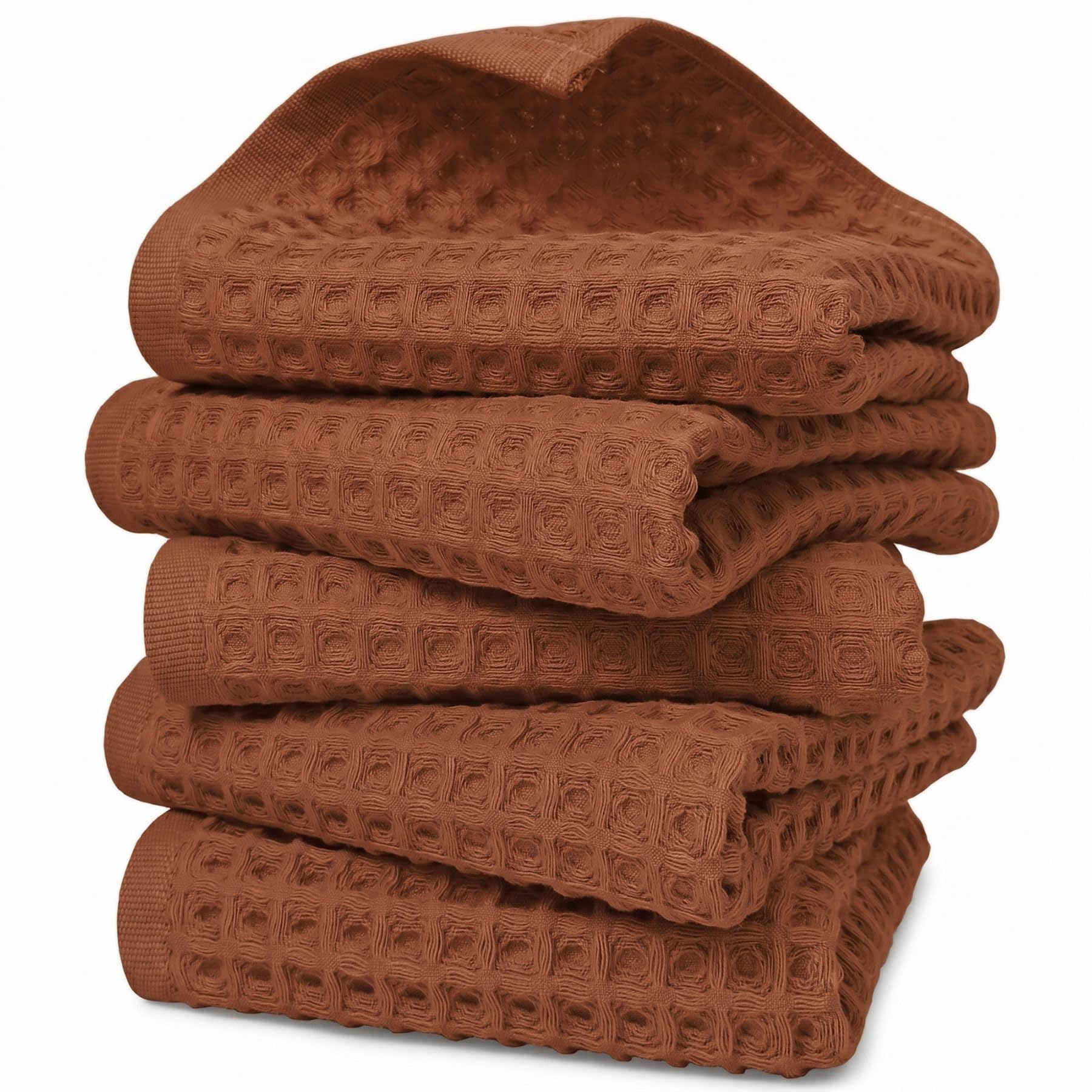 Jacquotha Rust Waffle Hand Towels