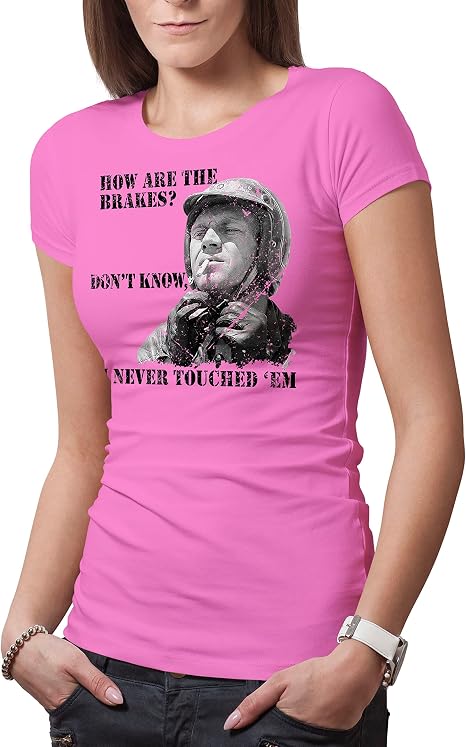 T-Shirt Steve McQueen Biker Motorcycle 'How Are Your Brakes' - Modèle Homme Retro