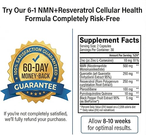Miniatura 6 de CogniTune NMN Supplement - NMN with Resveratrol, Quercetin & PQQ for NAD+ Cellular Energy - Longevity Support for Healthy Aging & Brain Function,