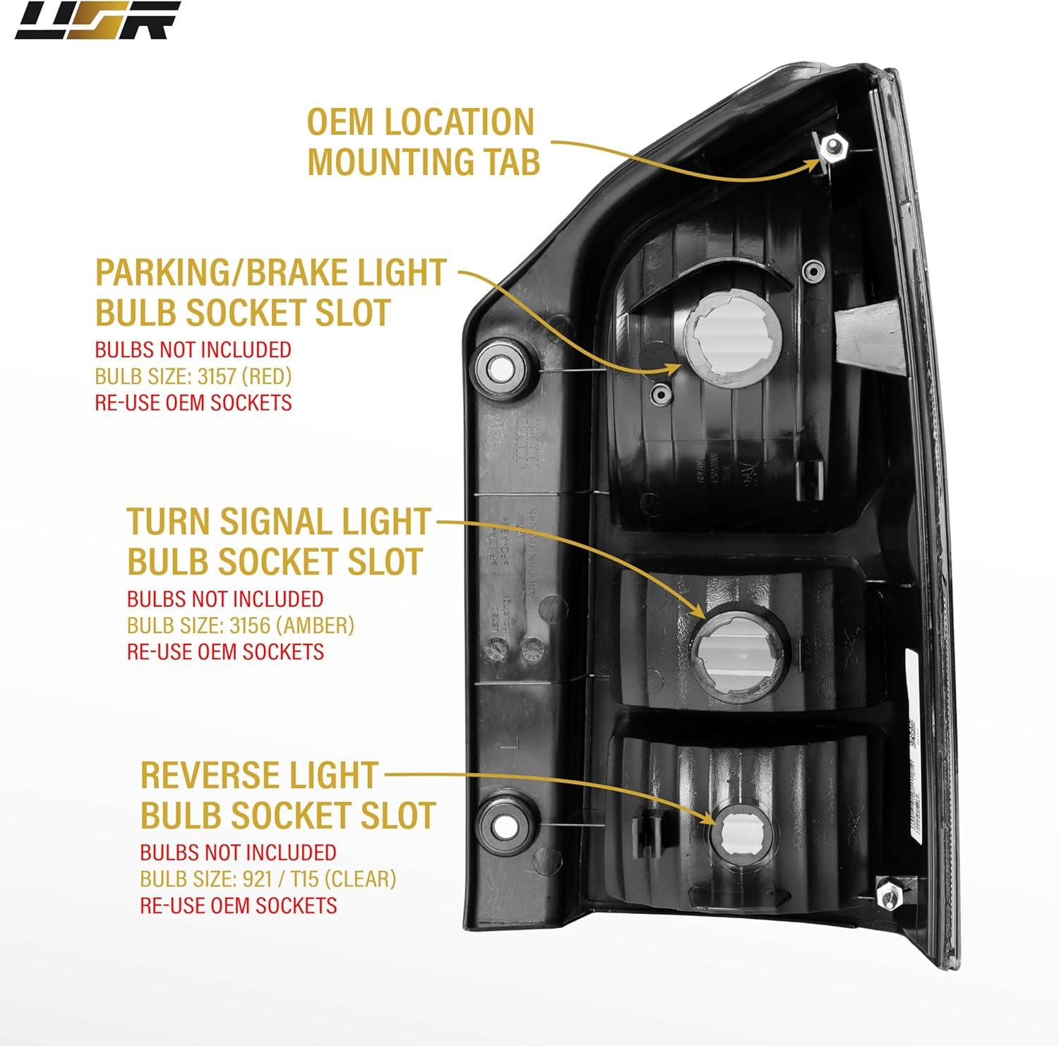 USR 05-12 R51 SUV Tail Light – Rear Tail Lamps (Left + Right) Pair - Compatible with 2005-2012 Nissan Pathfinder Sport Utility Vehicle All Models LE SE and S (LIGHT SMOKE LENS w/BLACK CHROME HOUSING)