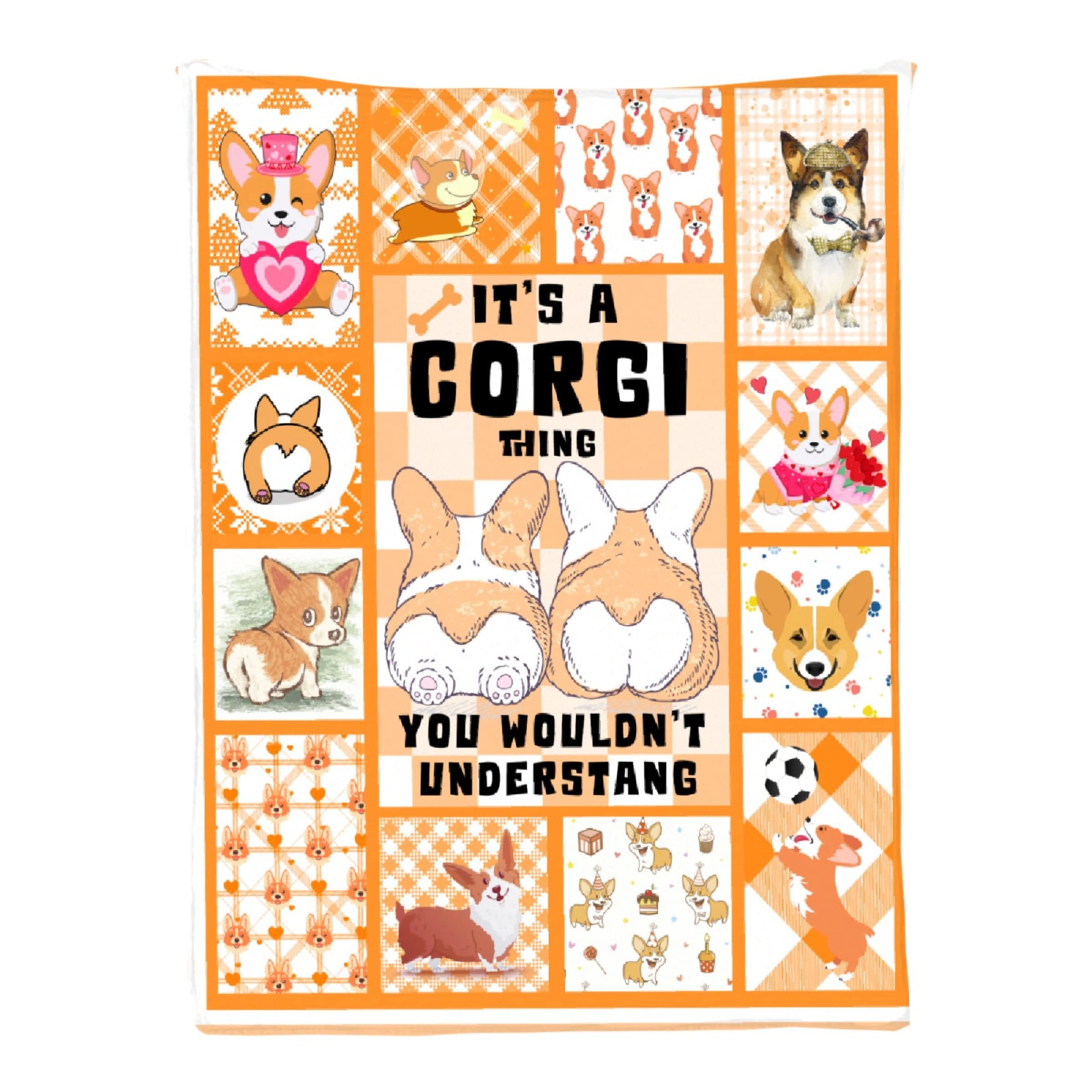 Ottoy It's A Corgi Thing, You Wouldn't Understand Super Soft Micro Fleece Blankets Plush Lightweight Quilt Dual-Sided Decorative Couch, Sofa, Travel, Lap, Bed Throw Blanket,60