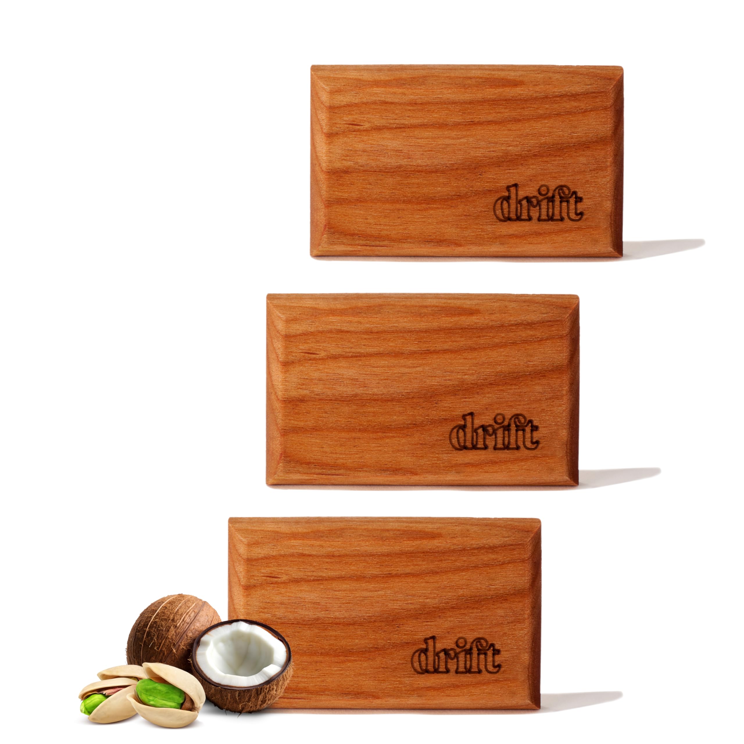 Photo 1 of Drift Car Air Freshener - The Original Wood Air Freshener - Car Odor Eliminator - Long Lasting Scent - Metal Clip - Clean Ingredients - Coconut & Pistachio Scent 3 Pack Refill - NO CLIP INCLUDED
