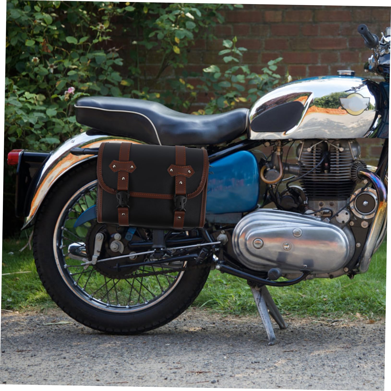 Gatuida Borsa da Sella Moto Marrone in Pelle Pu per Motocicli