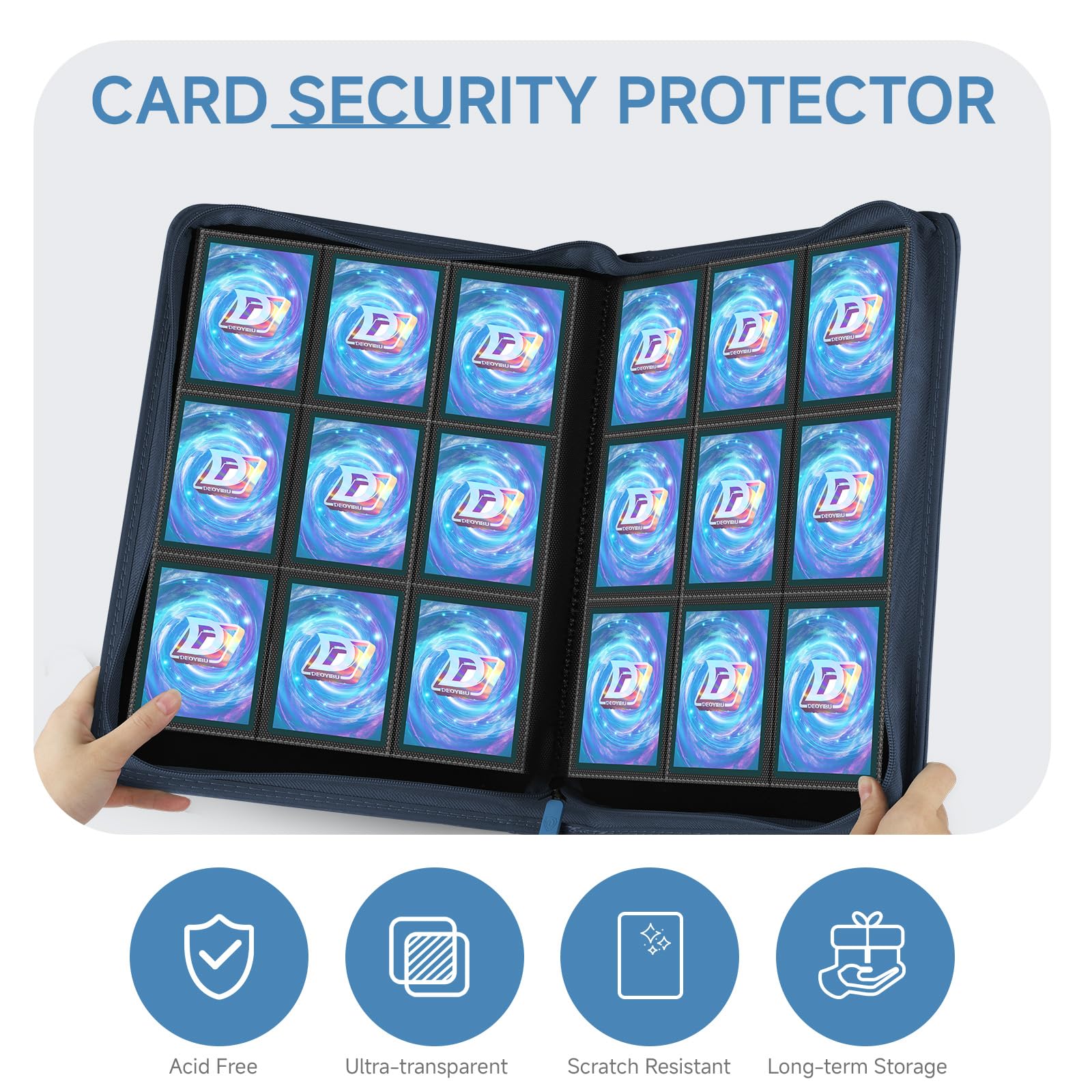 Amazon.com: Deoyibu 9 Pocket Card Binder,360 Pockets Trading Card  Binder,Double Sided Pocket Collection Binder,Card Folder for MTG,TCG,Game  Cards,Sport Cards,Navy Blue : Toys & Games