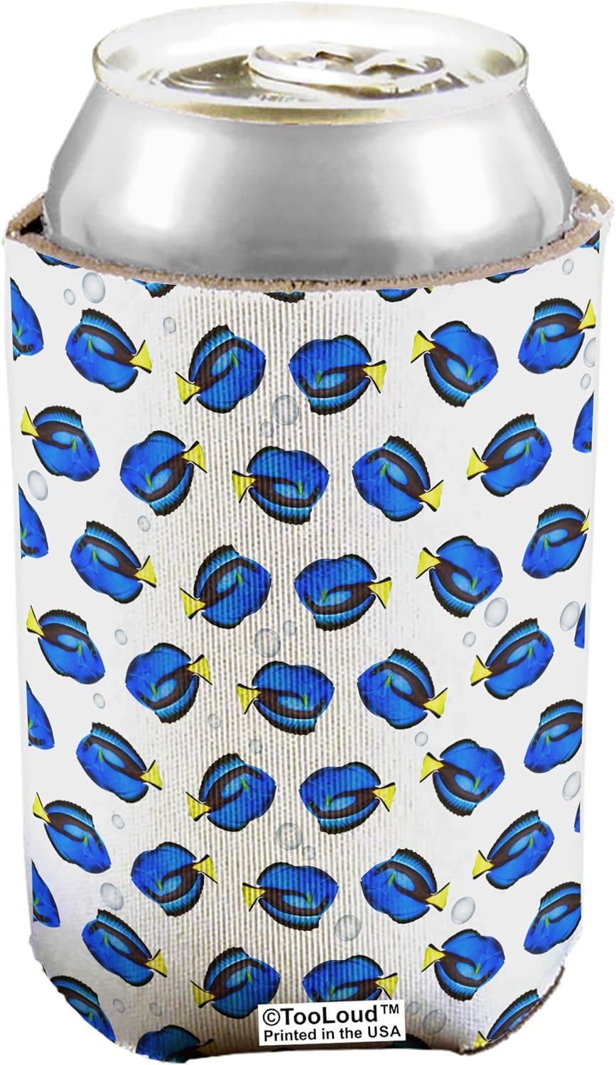 TooLoud Blue Tang Fish AOP Can/Bottle Insulator Coolers - 6 Pieces All Over Print