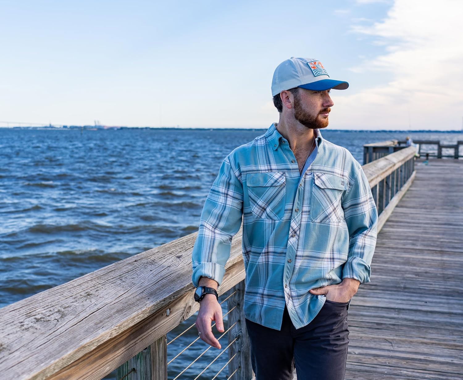 HUK Mens Fine Cord Unstructured Patch Trucker Hat, Casual Adjustable Cap for Outdoor and Everyday Wear - Image 4