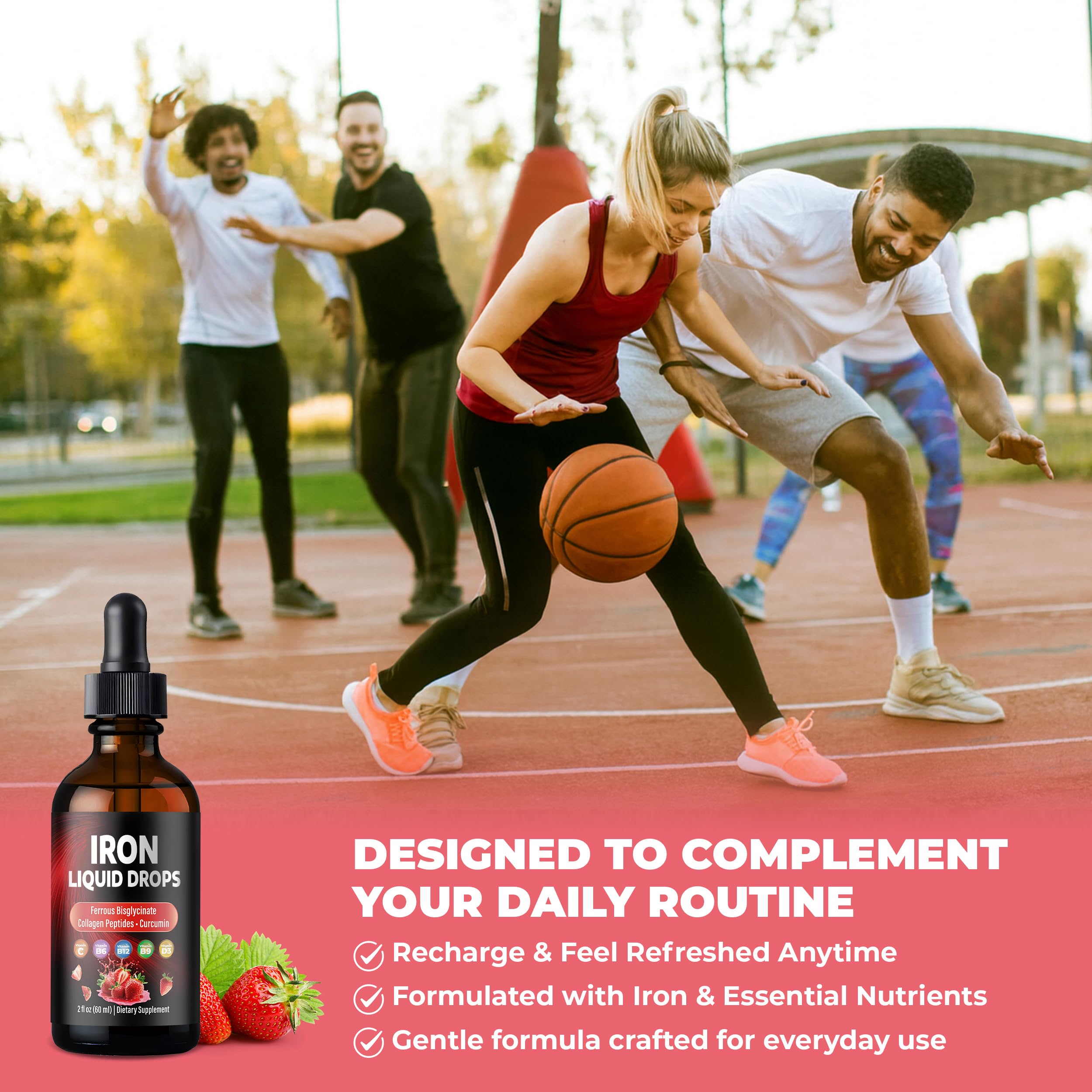 Liquid Iron Drops – with Vitamin C, B6, B12, Folic Acid, & Collagen — Amazon image 8