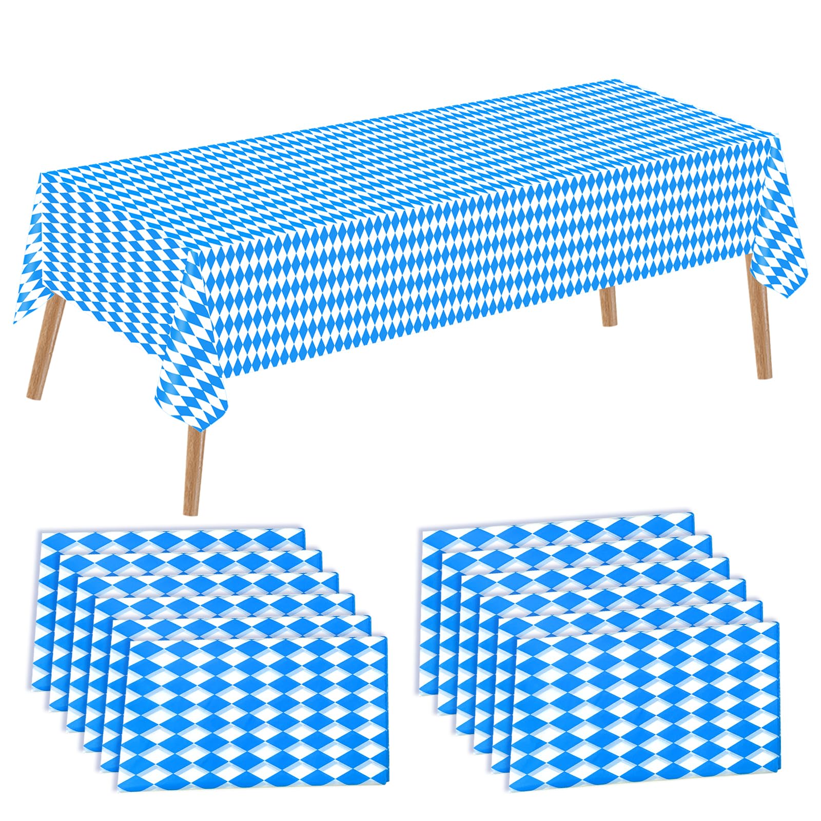 Astaron 12 pcs Nappe Oktoberfest, 137x274cm Couvert de Table rectangulaire pour Oktoberfest Décorations de fêtes allemandes