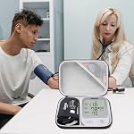 BOVKE Carrying Case Compatible with OMRON Silver BP5255 / OMRON Bronze BP5150 Upper Arm Blood Pressure Monitor with Cuff, Mesh Pocket for Batteries and Charger, Black