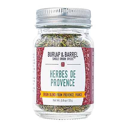 Burlap & Barrel Herbes de Provence – Iconic Herb Blend Grown & Blended in France – Herbes de Provence Seasoning – As Seen on Shark Tank - Kitchen Gift for Cooks - 0.8oz Glass Jar