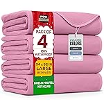 Utopia Bedding Washable Underpads 34 x 52 (Pack of 4), Waterproof Reusable Heavy Absorbency Incontinence Bed Pads for Adults, Kids, Elderly and Pets, Bedwetting Pads for Sofa and Couch (Pink)