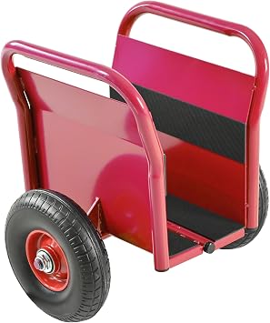 Heavy Duty Panel Dolly, All-Terrain Slab Dolly with 10" Solid Rubber Wheels and Handle, 1000LBS Load Capacity Panel Moving Cart for Drywall Sheet Heavy Appliance & Material Handling Red