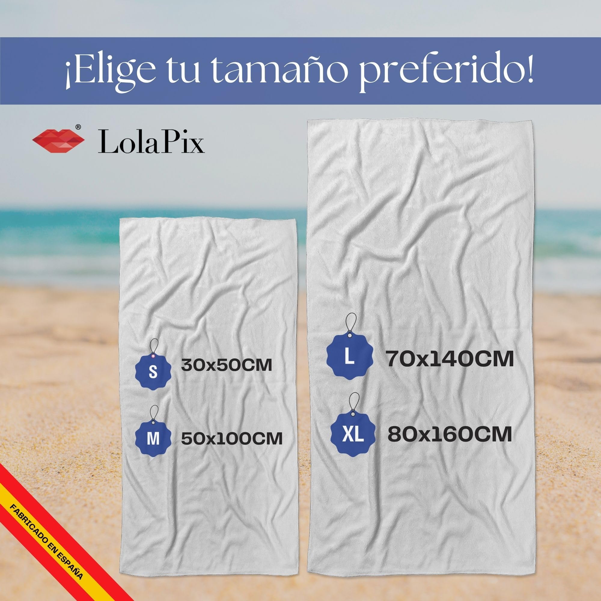 LolaPix Toalla Barcelona. Toallas Personalizadas. Toallas de Futbol con Nombre. Toalla Personalizada Playa. Regalos Personalizados con Nombre. Varios diseños y tamaños.
