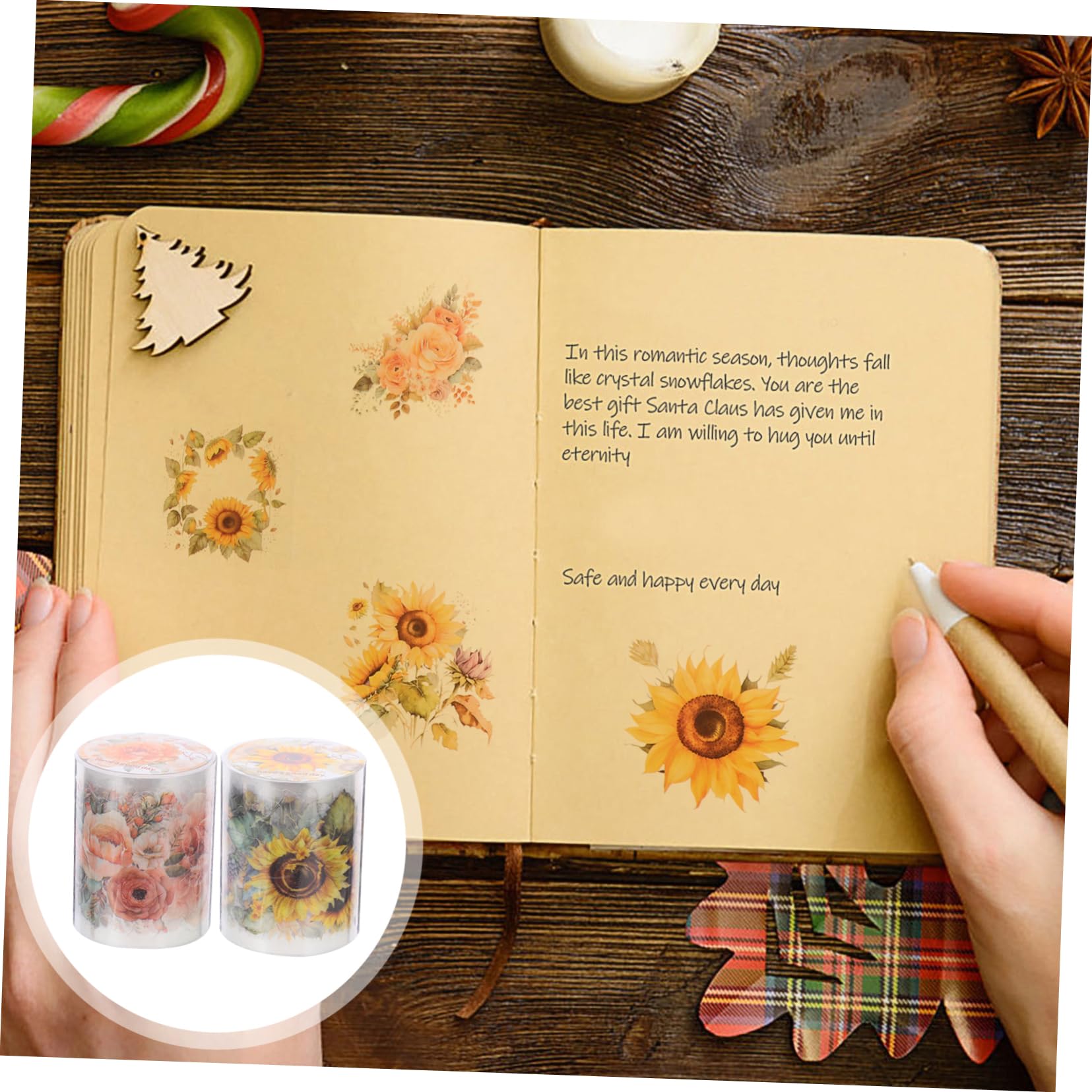 HOMSFOU 4 Set Nastro Adesivo Decorativo Pet Per Scrapbooking Da Rosa Accessori Per Diario Creativo E Decorazioni Per Pianificatori E Album Fai Da Te 2 *4