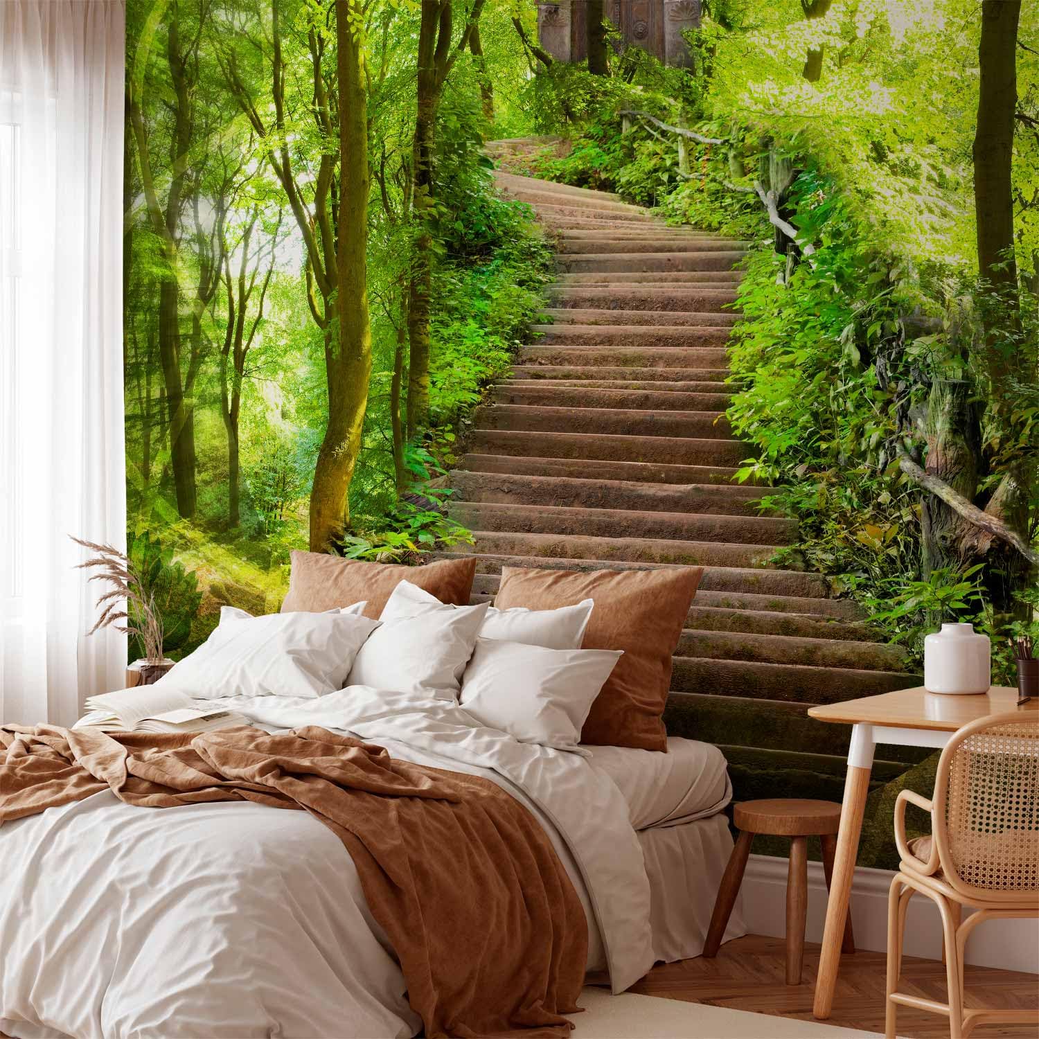 murando Fotomurales autoadhesivo Bosque 343x270 cm Papel Pintado Decoración | Pared Murales Pegatina decorativos adhesivos 3d moderna de Diseño Fotográfico