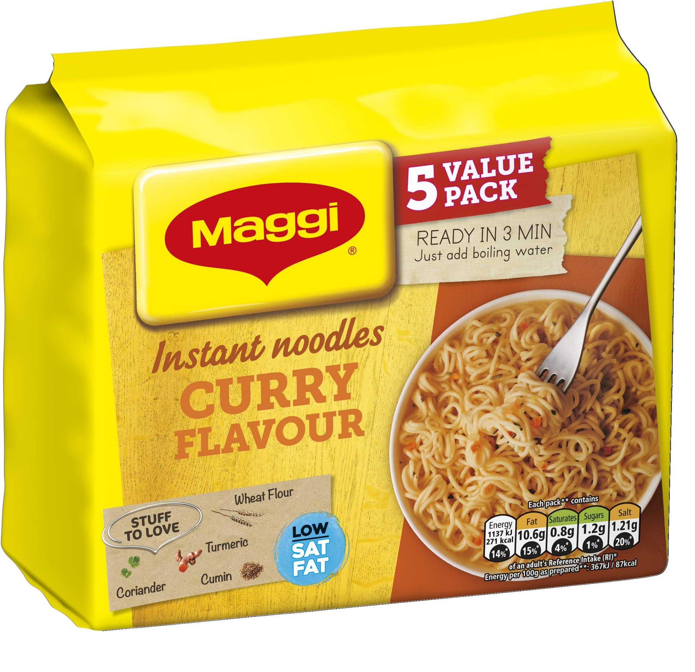 3 Minute Curry Noodles 5 per pack, 295g