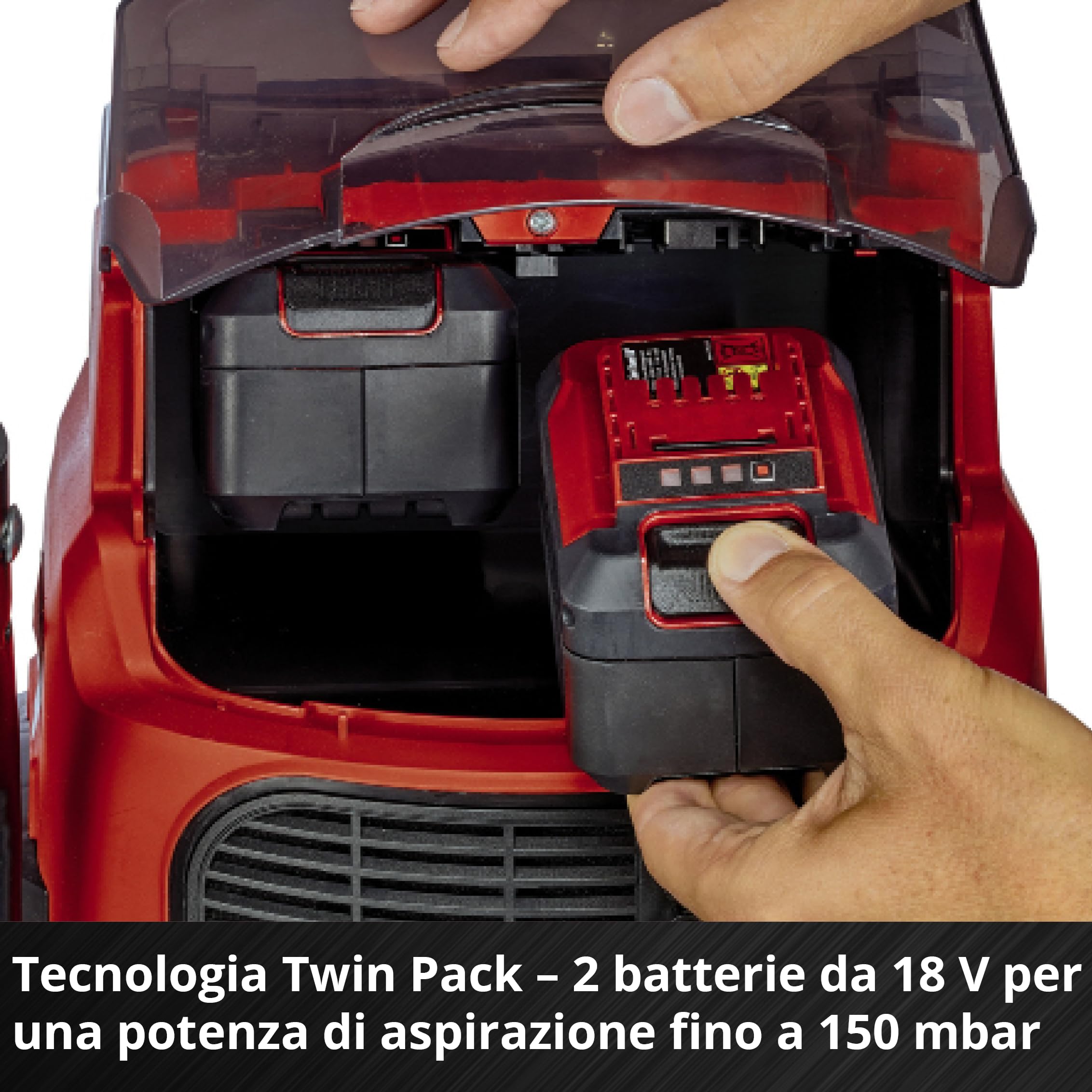 Einhell TE-VC 36/30 Li S-Solo Bidone aspira solidi e liquidi a batteria Power X-Change (36V - 2x18V, vano 30 L, depressione 150 mbar, tubo flessibile 250 cm, senza batteria e caricabatteria)