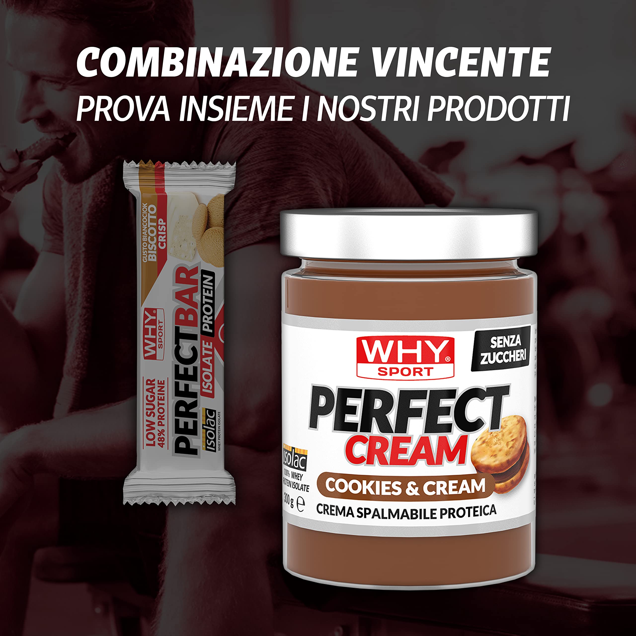 WHY SPORT PERFECT BAR – Juego de 28 barras de proteínas con proteínas aisladas – Snack de proteínas – Sabor Chocolate Cookie – 50 gr
