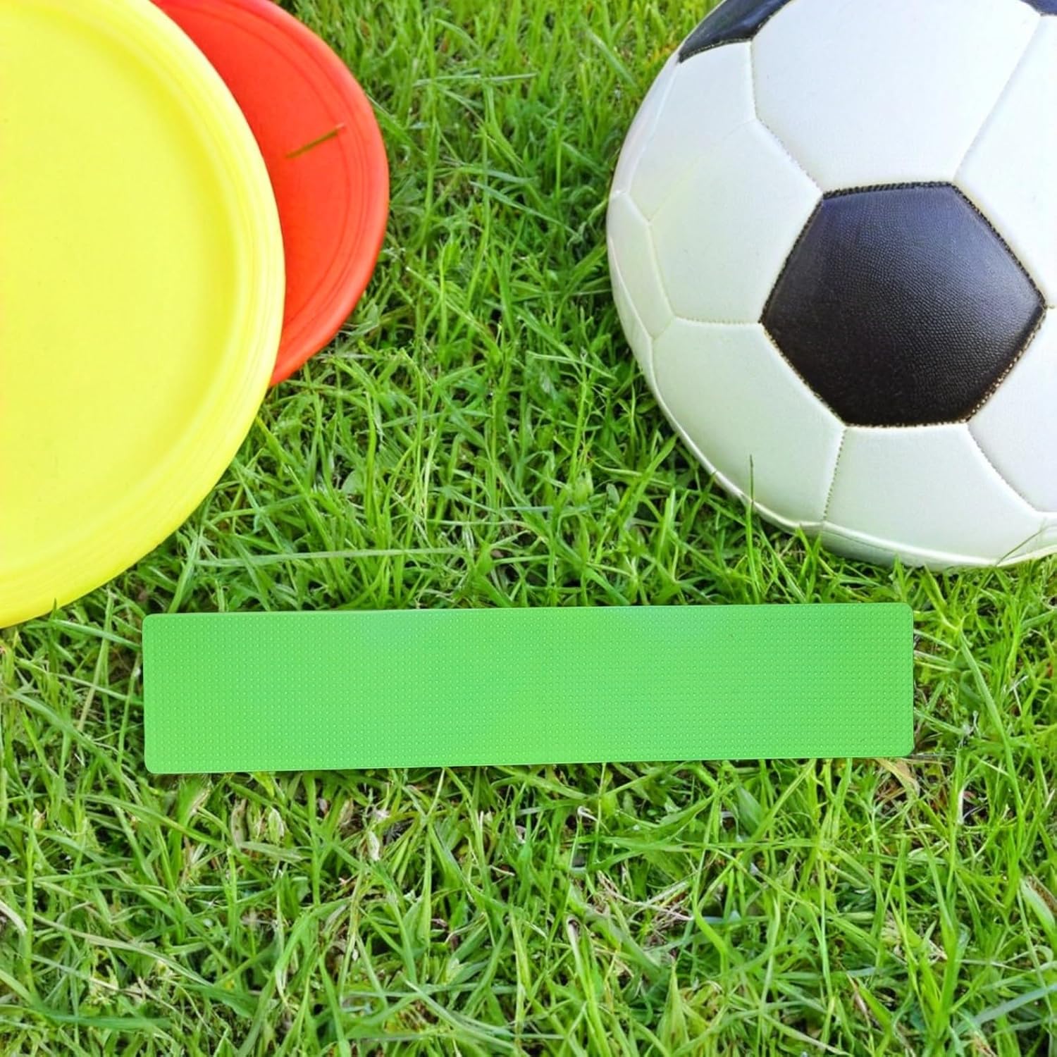 VICASKY 12pcs Flat Rectangular Tennis Court Markers Green Sports Field Position Pads for Soccer Basketball Training