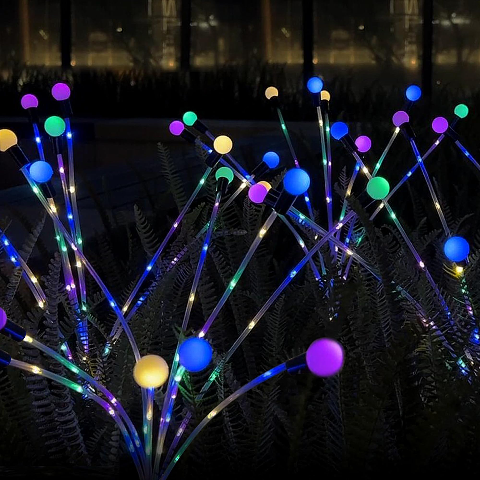 Zavothy Solar Garden Lights, Christmas Decorations Solar Fairy Lights Outdoor Waterproof, 4 Pack 32LEDs Sway by Wind, Dancing Fireflies Light for Garden Decor Yard Patio Pathway Decoration