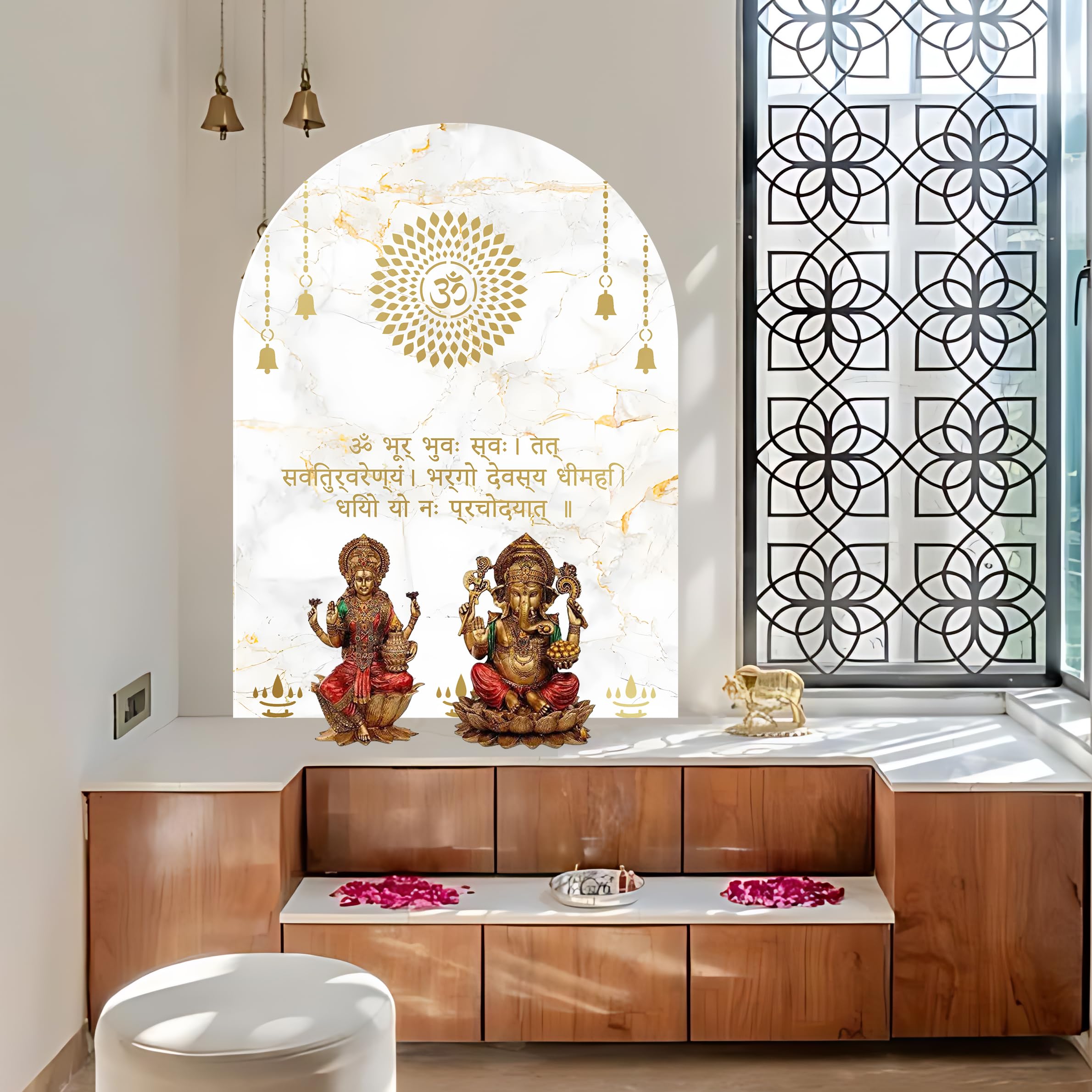See full amazon price history chart for DESIGN YAAR Om Gayatri Manta Arch Decal | UV Printed Self Adhesive Vinyl Peel & Stick Removable Marble Wallpaper for Mandir and Temple Walls | W 3ft x H 4ft | White and Gold DESIGN YAAR Om Gayatri Manta Arch Decal | UV Printed Self Adhesive Vinyl Peel & Stick Removable Marble Wallpaper for Mandir and Temple Walls | W 3ft x H 4ft | White and Gold (B0DC585L4W) Amazon Price History, Amazon Price Tracker