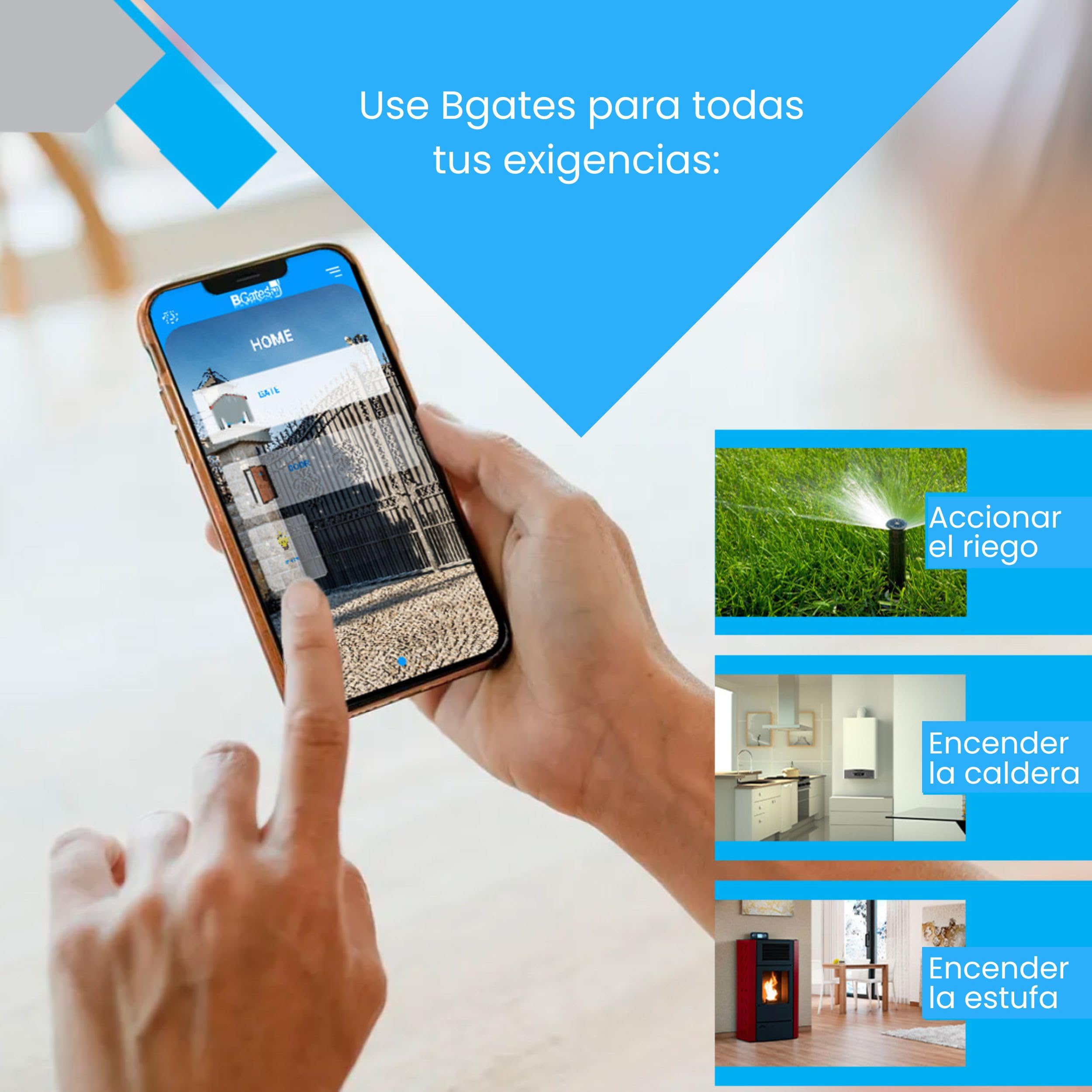 Abre Puertas con Bluetooth gsm GT - Interruptor Inteligente para Hogares y Empresas - Módulo para Garajes, Puertas y Calderas – Mando Puertas con App iOS/Android, gsm o Bluetooth