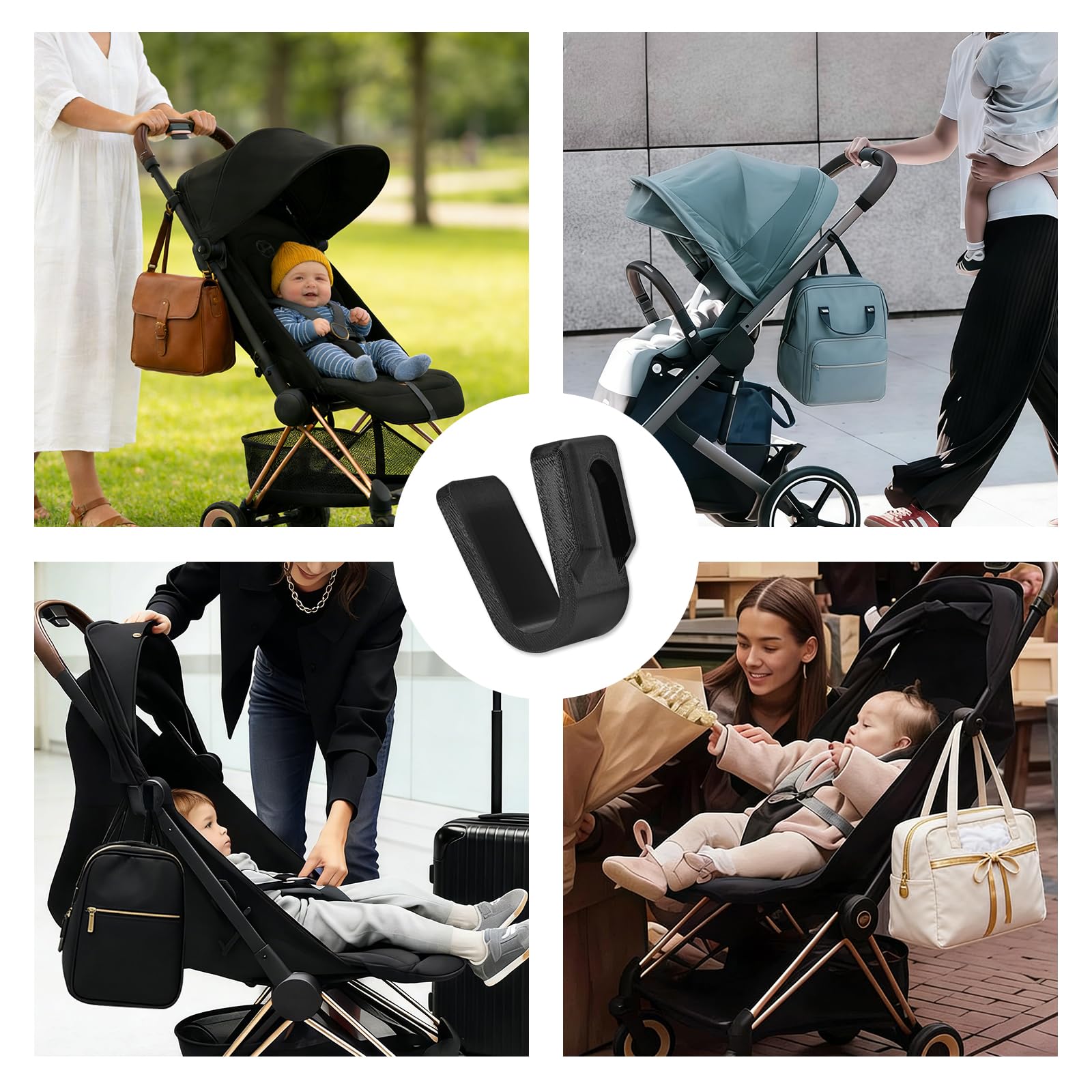 Gancho para cochecito de bebé Accesorios para cochecito Cybex gancho - Bolsa de pañales para cochecito Cybex Priam Beezy Gazelle S Balios S-Line Melio-Line Mios Coya Talos e-Priam Eezy, Stroller Hooks — view 6