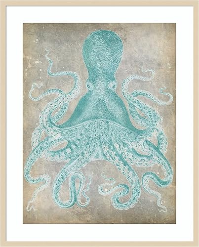 Amanti Art Lienzo decorativo para pared, 41 x 33 pulgadas, pulpo de spa I de Jennifer Goldberger, arte de pared de animales, decoración vintage,