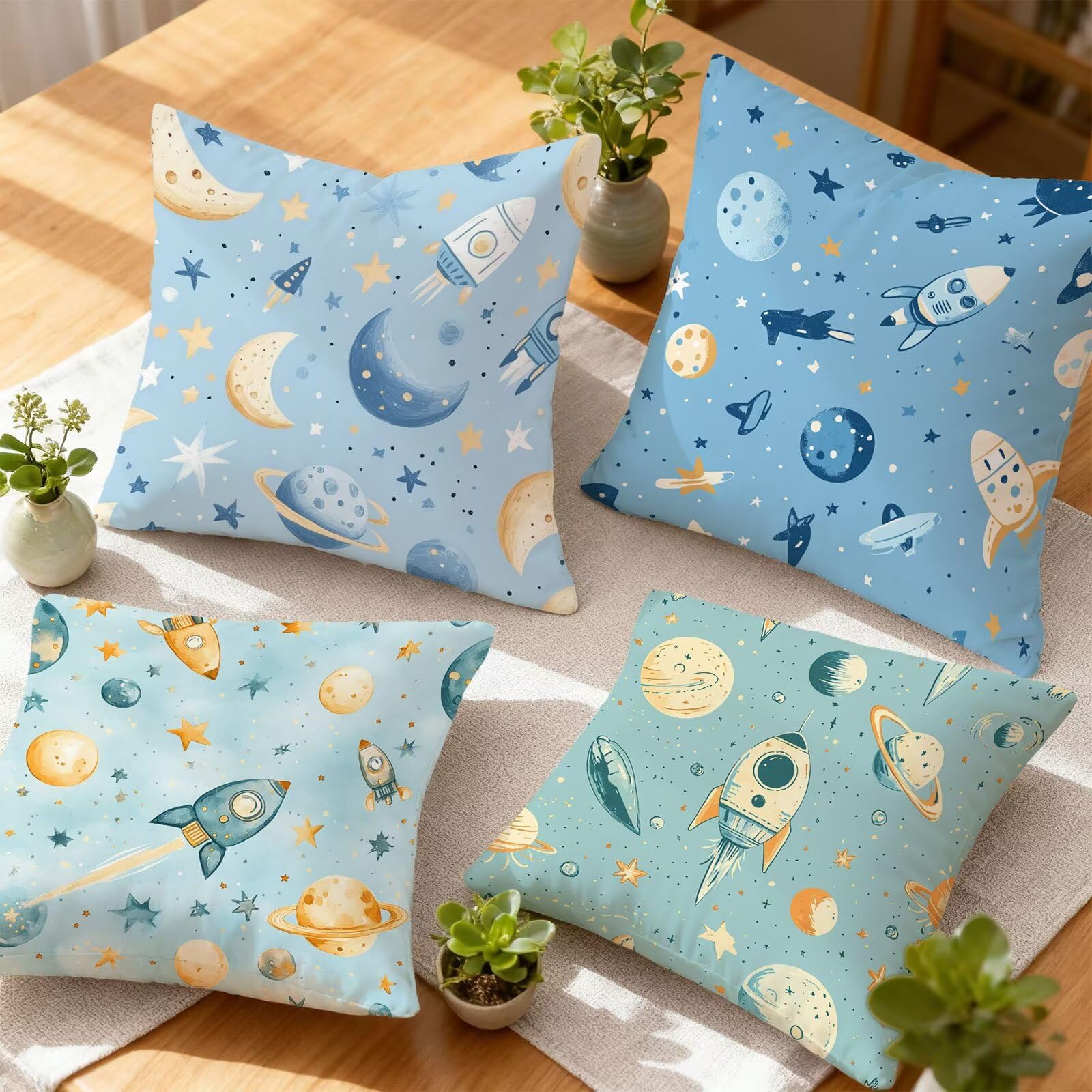 Bleu Housse Coussin 60x60 Vert Sauge Taie Oreiller 60x60 Lot de 4 Super Doux Protege Oreiller 60 x 60 Decoration Automne Taie D'oreiller Carrées Coussin Canape, pour Maison Chambre Canapé E - 199