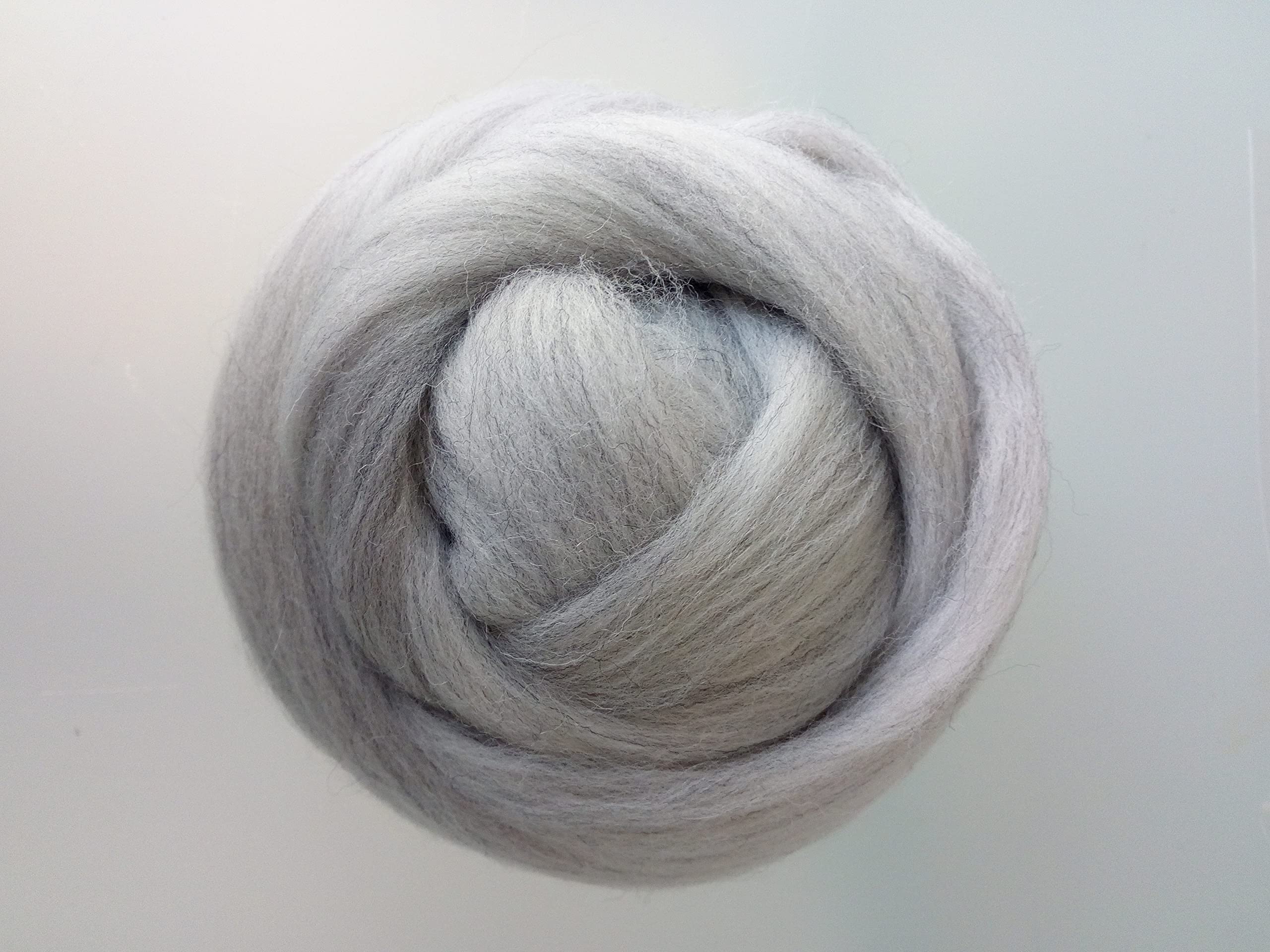 Pastel Colours* 100% Merino Wool Tops Roving for Wet and Needle Felting, 30-150 g (Light Grey Mix, 60 g)