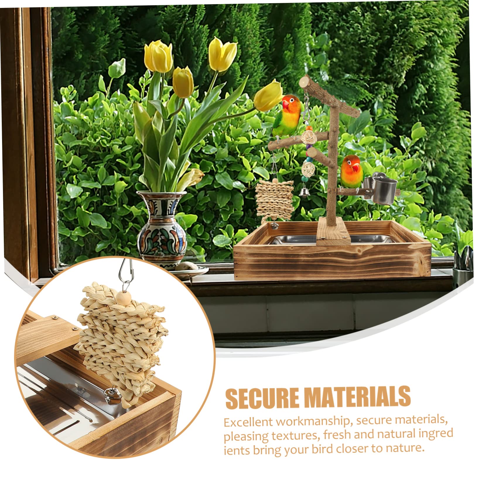BESPORTBLE Puesto De Entrenamiento De Madera para Pájaros Accesorio Resistente Al Desgaste para Cacatúas Juguete De Escritorio para Loros para Jaulas De Periquitos