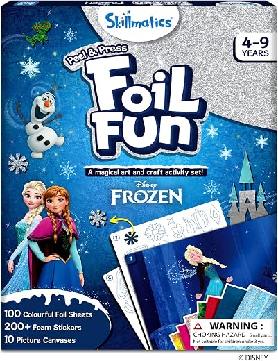 Skillmatics Foil Fun – Disney Frozen, Mess-Free Art for Kids, Craft Kits & Supplies, DIY Creative Activity, Travel Toys, Gifts for Fans of Elsa, Anna, Olaff, Girls, Boys, Ages 4, 5, 6, 7, 8, 9